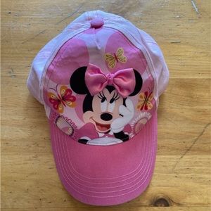 Disney Minnie Mouse children's baseball cap-Pink w/bow. Velcro tab